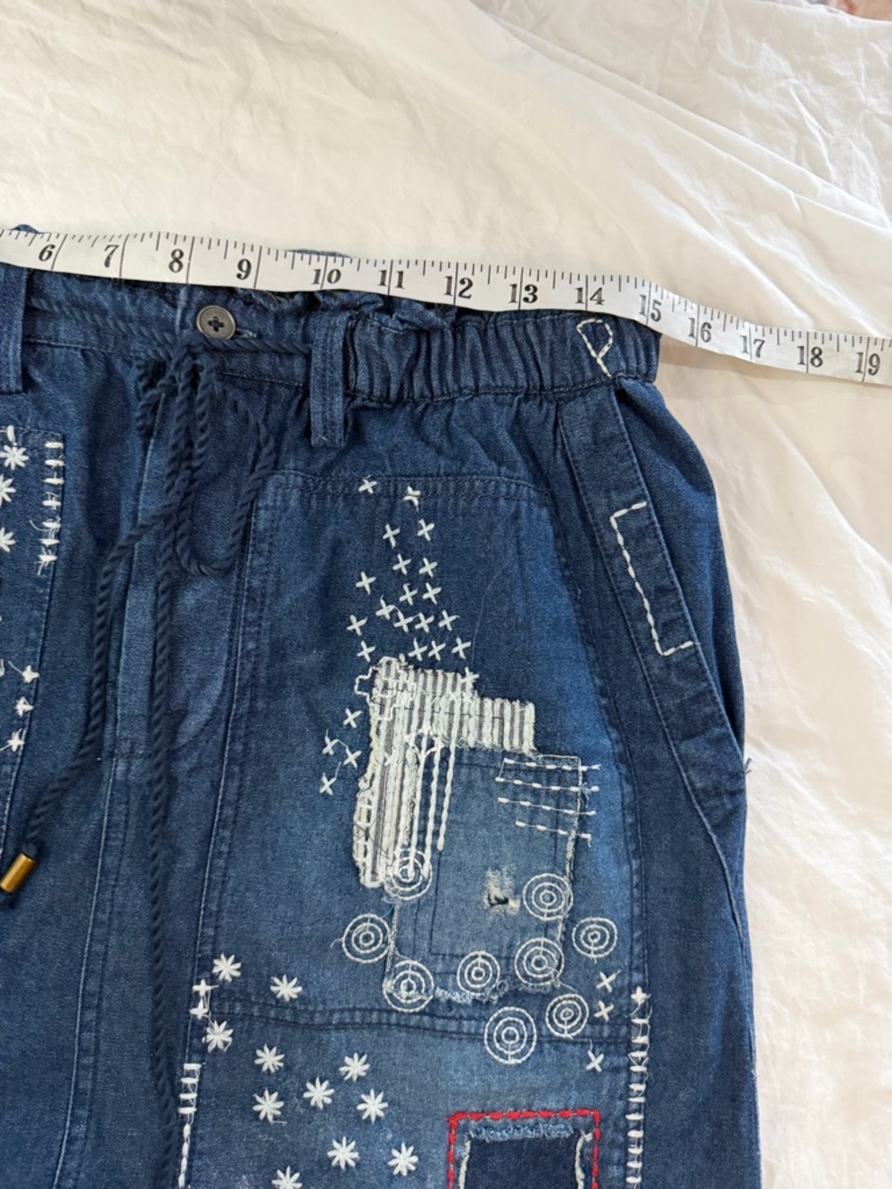 ANTHROPOLOGIE PILCRO Patchwork Denim Mini Skirt M - Picture 10 of 16